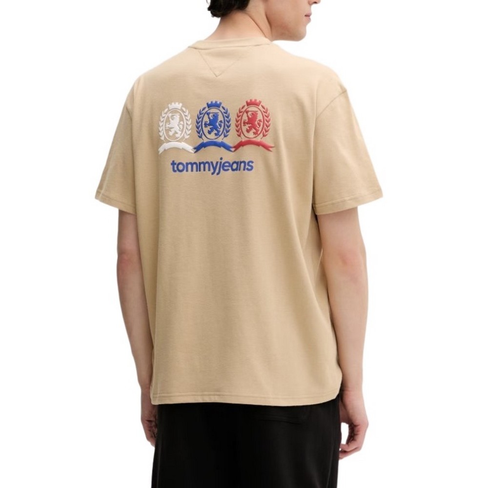 TOMMY JEANS RLX CREST REPEAT T-SHIRT ΜΠΛΟΥΖΑ ΑΝΔΡΙΚΗ BEIGE