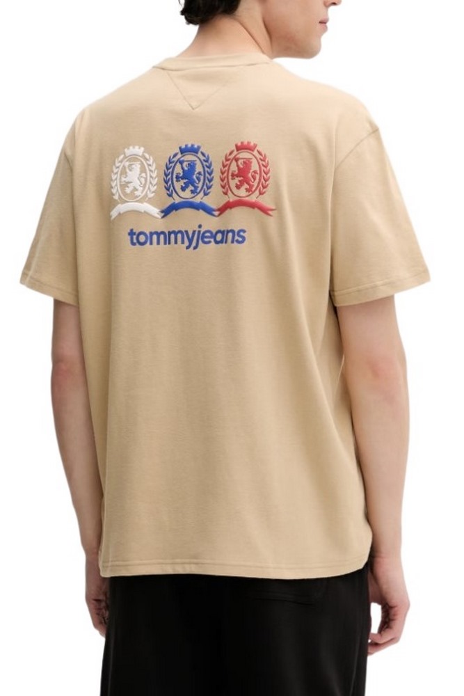 TOMMY JEANS RLX CREST REPEAT T-SHIRT ΜΠΛΟΥΖΑ ΑΝΔΡΙΚΗ BEIGE