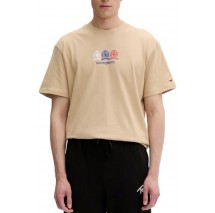 TOMMY JEANS RLX CREST REPEAT T-SHIRT ΜΠΛΟΥΖΑ ΑΝΔΡΙΚΗ BEIGE