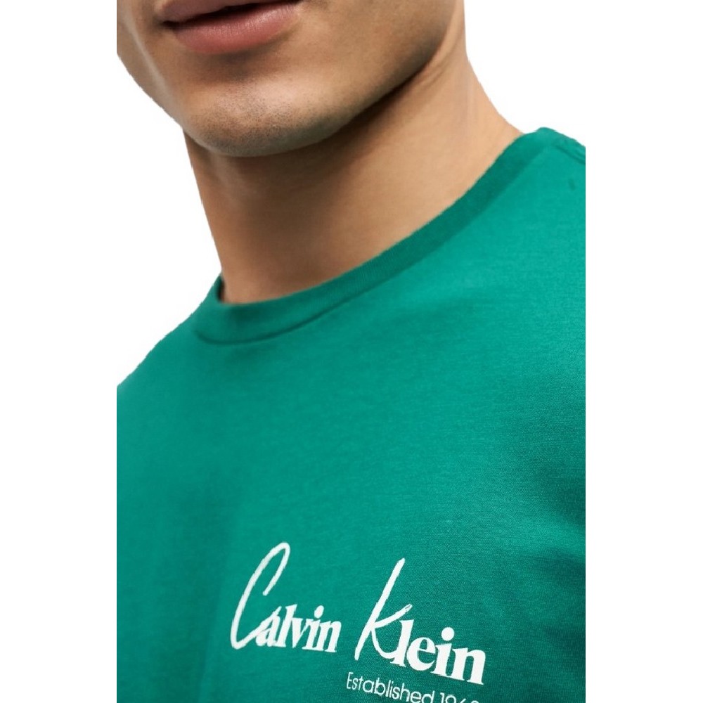 CALVIN KLEIN JEANS 30S EU WHOLESALE JEANS GRAPHICS T-SHIRT ΜΠΛΟΥΖΑ ΑΝΔΡΙΚΗ GREEN