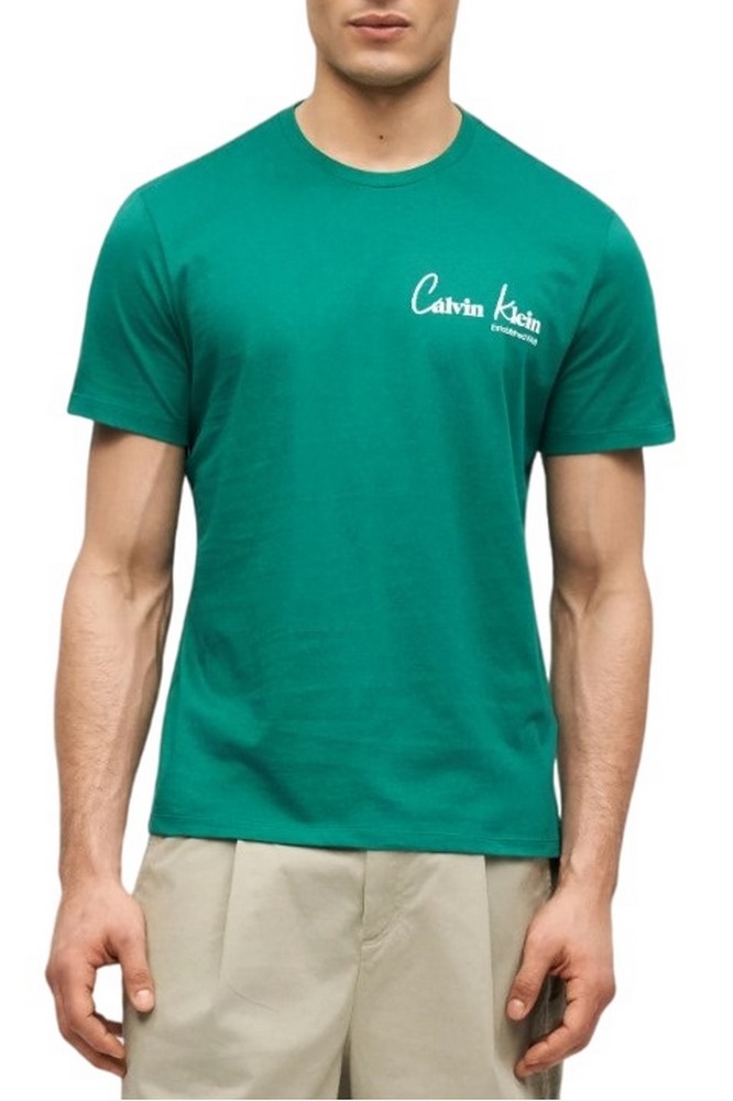 CALVIN KLEIN JEANS 30S EU WHOLESALE JEANS GRAPHICS T-SHIRT ΜΠΛΟΥΖΑ ΑΝΔΡΙΚΗ GREEN