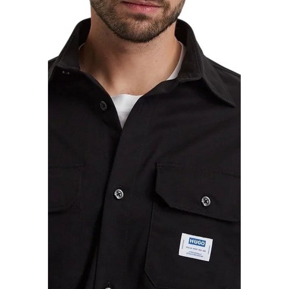 HUGO BOSS EKYNONE CASUAL SHIRT ΠΟΥΚΑΜΙΣΟ ΑΝΔΡΙΚΟ BLACK