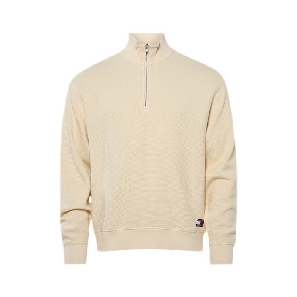 TOMMY JEANS RLX WASHED WAFFLE QZ EXT ΦΟΥΤΕΡ ΜΠΛΟΥΖΑ ΑΝΔΡΙΚΗ CREAMY WHITE