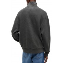TOMMY JEANS RLX WASHED WAFFLE QZ EXT ΦΟΥΤΕΡ ΜΠΛΟΥΖΑ ΑΝΔΡΙΚΗ WASHED BLACK