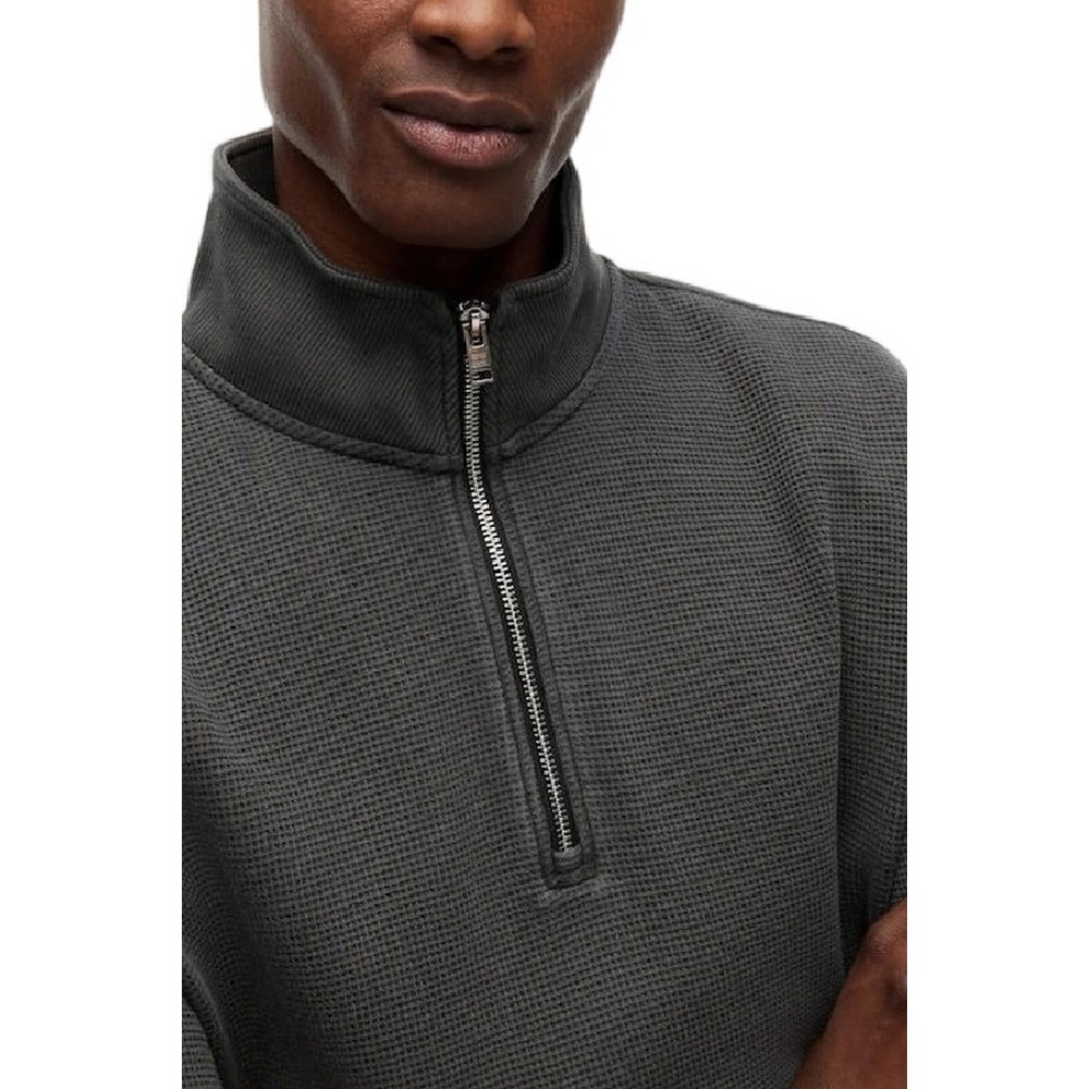TOMMY JEANS RLX WASHED WAFFLE QZ EXT ΦΟΥΤΕΡ ΜΠΛΟΥΖΑ ΑΝΔΡΙΚΗ WASHED BLACK