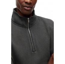 TOMMY JEANS RLX WASHED WAFFLE QZ EXT ΦΟΥΤΕΡ ΜΠΛΟΥΖΑ ΑΝΔΡΙΚΗ WASHED BLACK