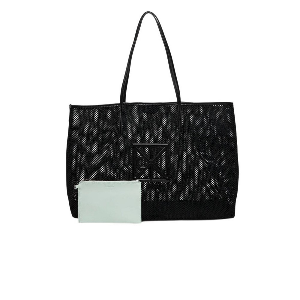 CALVIN KLEIN EMBLEM MESH XL TOTE ΤΣΑΝΤΑ ΓΥΝΑΙΚΕΙΑ BLACK