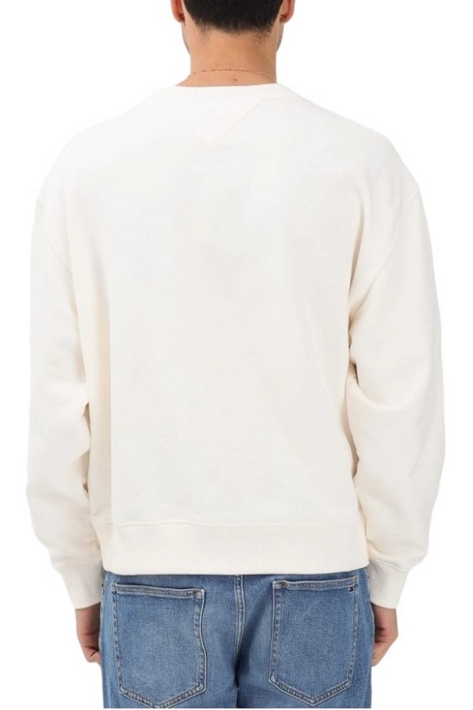 TOMMY JEANS 90S DISTRESSED FLAG CREW ΦΟΥΤΕΡ ΜΠΛΟΥΖΑ ΑΝΔΡΙΚΗ OFF WHITE