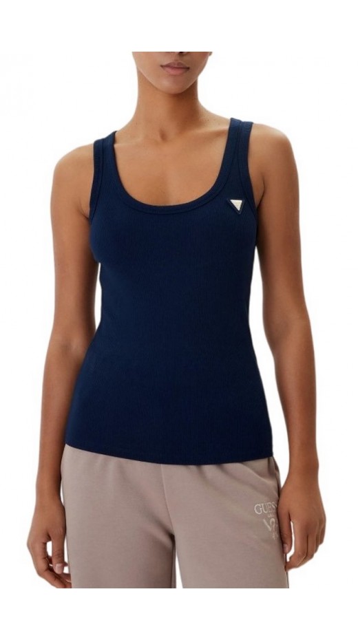 GUESS COLETTE RIB TANK ΤΟΠ ΓΥΝΑΙΚΕΙΟ BLUE