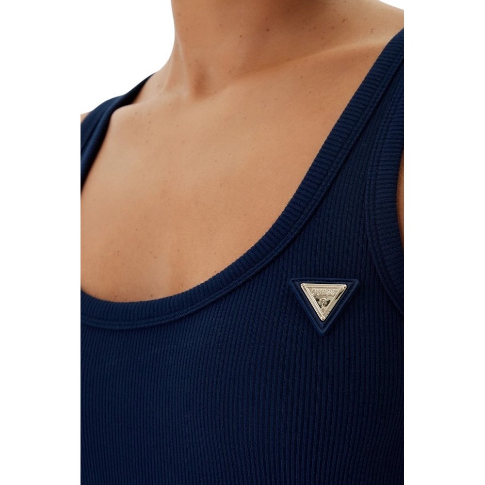 GUESS COLETTE RIB TANK ΤΟΠ ΓΥΝΑΙΚΕΙΟ BLUE