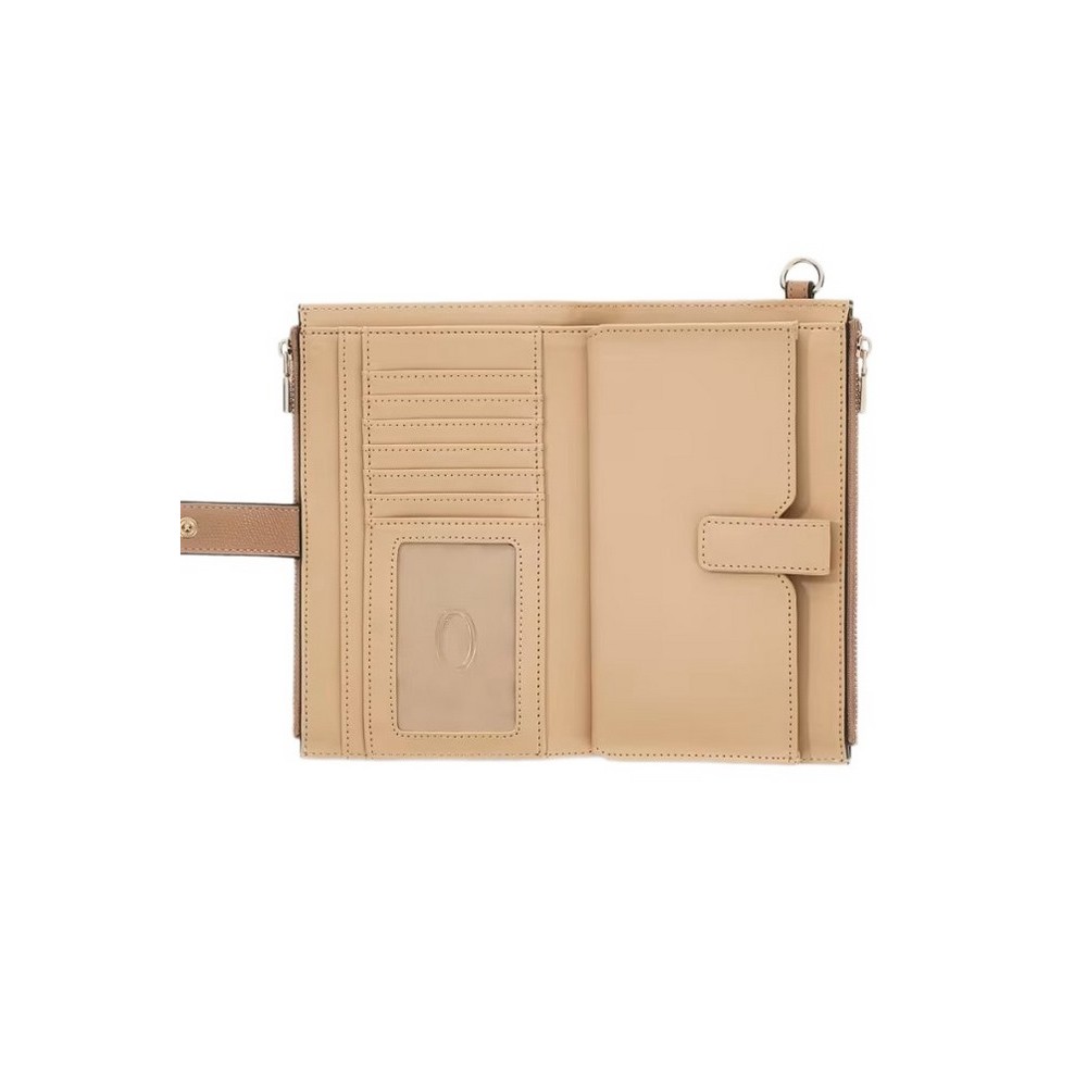 GUESS AMORETTE SLG DBL ZIP ORGANIZER ΠΟΡΤΟΦΟΛΙ ΓΥΝΑΙΚΕΙΟ BEIGE
