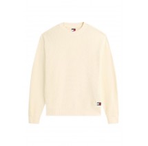 TOMMY JEANS RLX WASHED WAFFLE CREW EXT ΦΟΥΤΕΡ ΜΠΛΟΥΖΑ ΑΝΔΡΙΚΗ CREAMY WHITE