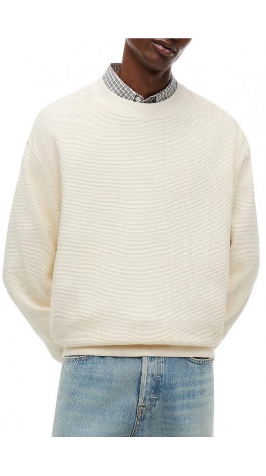 TOMMY JEANS RLX WASHED WAFFLE CREW EXT ΦΟΥΤΕΡ ΜΠΛΟΥΖΑ ΑΝΔΡΙΚΗ CREAMY WHITE