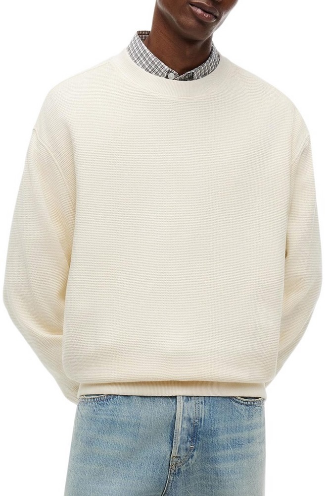 TOMMY JEANS RLX WASHED WAFFLE CREW EXT ΦΟΥΤΕΡ ΜΠΛΟΥΖΑ ΑΝΔΡΙΚΗ CREAMY WHITE