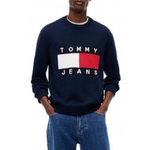 TOMMY JEANS REG FLAG SWEATER CNCK ΠΛΕΚΤΗ ΜΠΛΟΥΖΑ ΑΝΔΡΙΚΗ NAVY