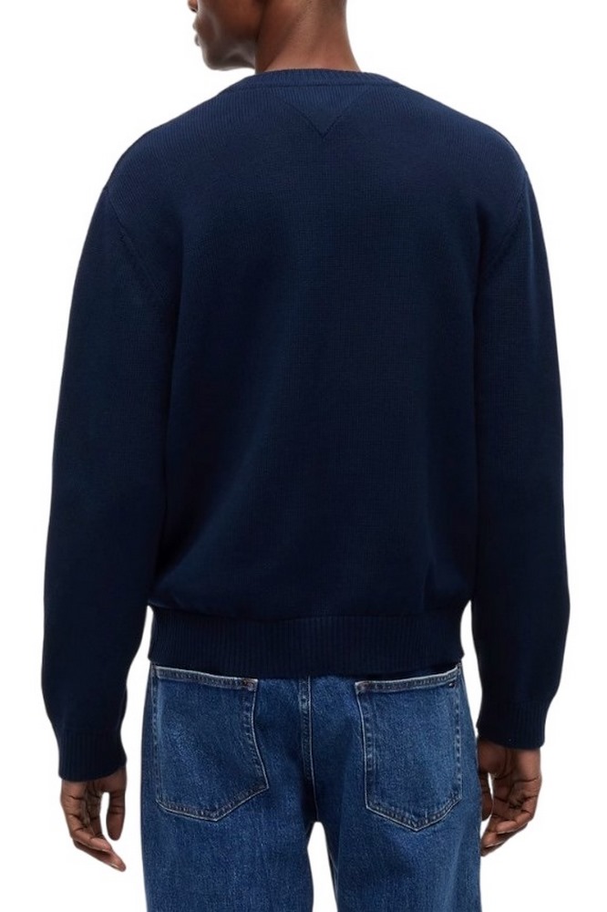 TOMMY JEANS REG FLAG SWEATER CNCK ΠΛΕΚΤΗ ΜΠΛΟΥΖΑ ΑΝΔΡΙΚΗ NAVY