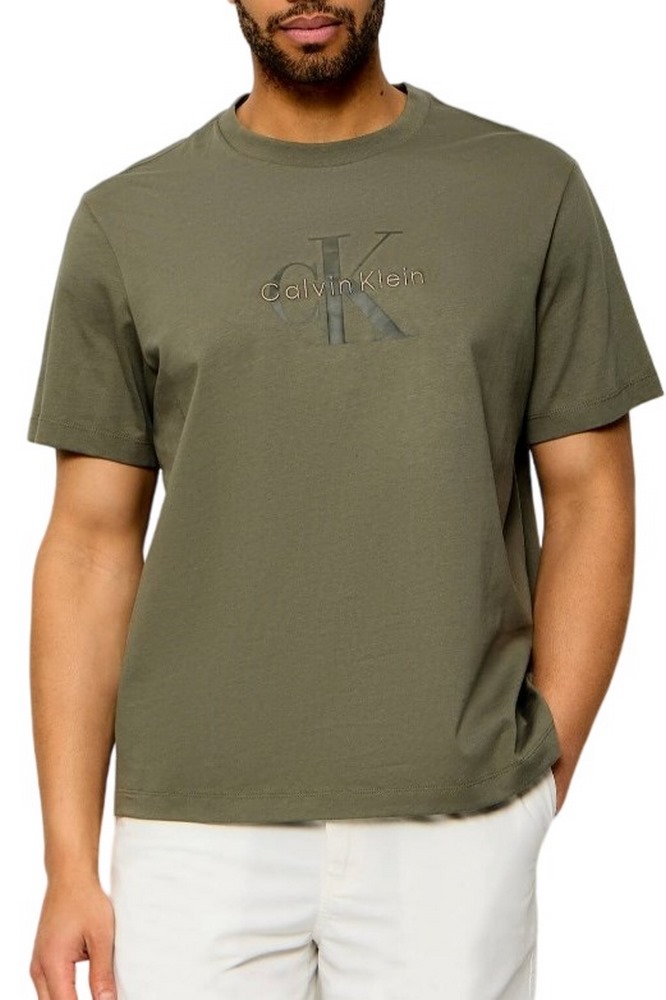 CALVIN KLEIN JEANS HERO MONOLOGO T-SHIRT ΜΠΛΟΥΖΑ ΑΝΔΡΙΚΗ OLIVE