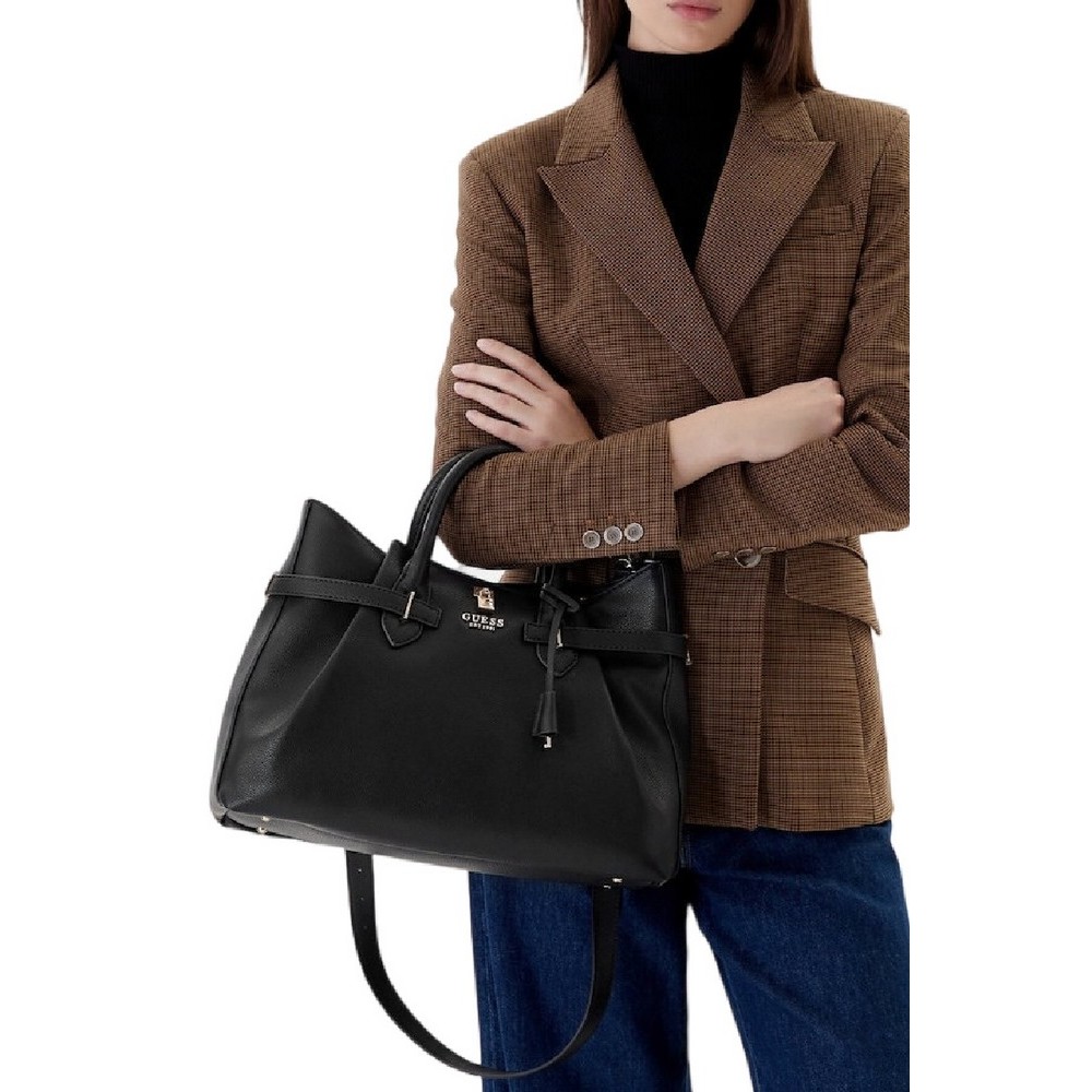 GUESS YESBA GIRLFRIEND SATCHEL ΤΣΑΝΤΑ ΓΥΝΑΙΚΕΙΑ BLACK