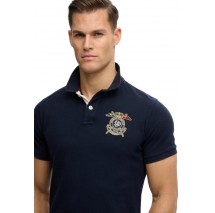 SUPERDRY D2 CREST POLO T-SHIRT ΜΠΛΟΥΖΑ ΑΝΔΡΙΚΗ DARK NAVY