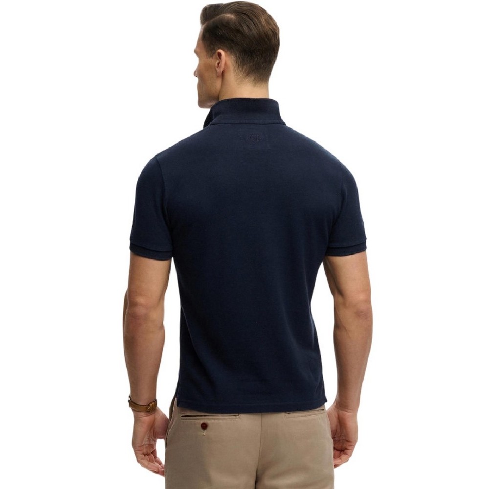 SUPERDRY D2 CREST POLO T-SHIRT ΜΠΛΟΥΖΑ ΑΝΔΡΙΚΗ DARK NAVY