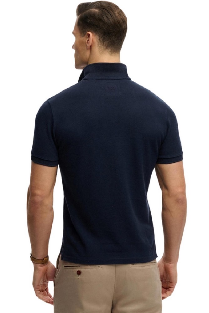 SUPERDRY D2 CREST POLO T-SHIRT ΜΠΛΟΥΖΑ ΑΝΔΡΙΚΗ DARK NAVY