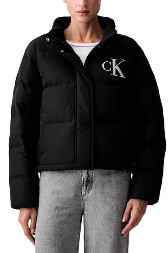 CALVIN KLEIN JEANS MATTE MW PATCH LOGO DOWN PUFFER ΜΠΟΥΦΑΝ ΓΥΝΑΙΚΕΙΟ BLACK