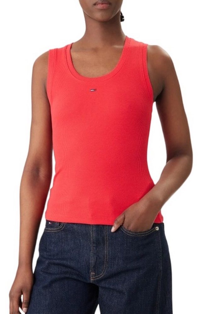 TOMMY JEANS  ESSENTIAL RIB TANK EXT ΤΟΠ ΓΥΝΑΙΚΕΙΟ RED