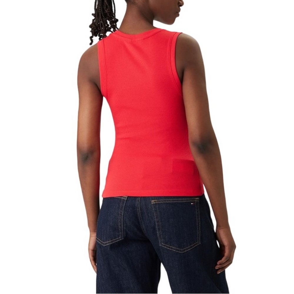 TOMMY JEANS  ESSENTIAL RIB TANK EXT ΤΟΠ ΓΥΝΑΙΚΕΙΟ RED ALERT
