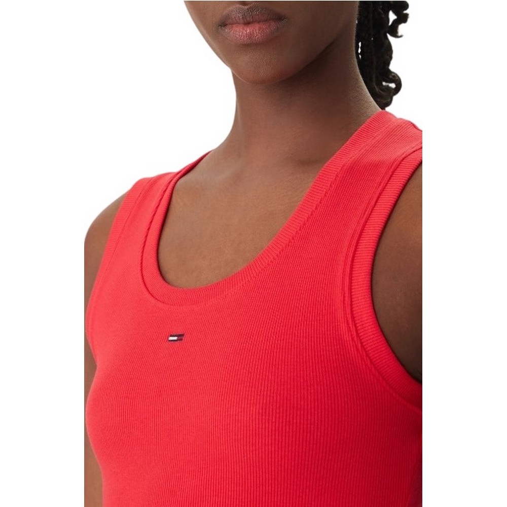 TOMMY JEANS  ESSENTIAL RIB TANK EXT ΤΟΠ ΓΥΝΑΙΚΕΙΟ RED ALERT