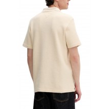 TOMMY JEANS  REG WASHED WAFFLE POLO T-SHIRT ΜΠΛΟΥΖΑ ΑΝΔΡΙΚΗ BEIGE