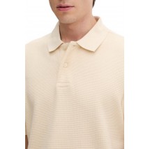 TOMMY JEANS  REG WASHED WAFFLE POLO T-SHIRT ΜΠΛΟΥΖΑ ΑΝΔΡΙΚΗ BEIGE