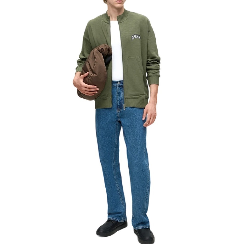 HUGO BOSS NUVOJACK JERSEY SWEATSHIRT ΖΑΚΕΤΑ ΦΟΥΤΕΡ ΑΝΔΡΙΚΗ MILITARY GREEN