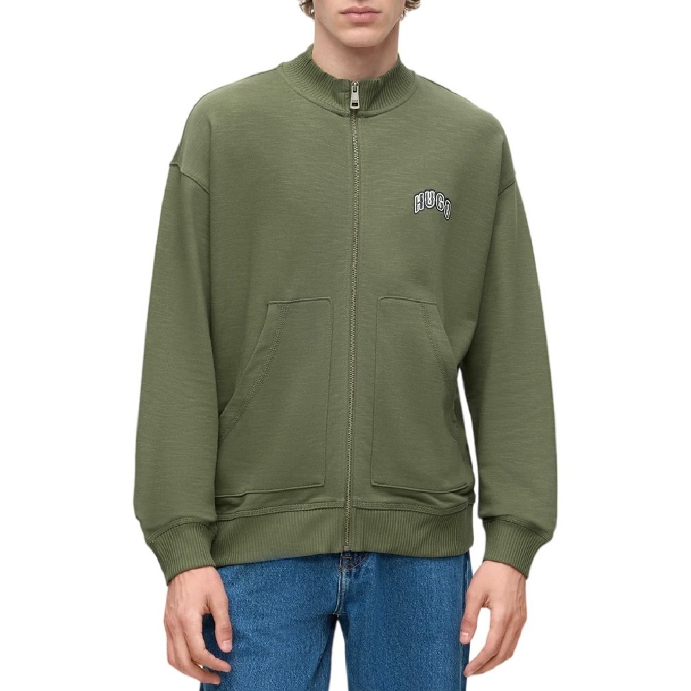 HUGO BOSS NUVOJACK JERSEY SWEATSHIRT ΖΑΚΕΤΑ ΦΟΥΤΕΡ ΑΝΔΡΙΚΗ MILITARY GREEN