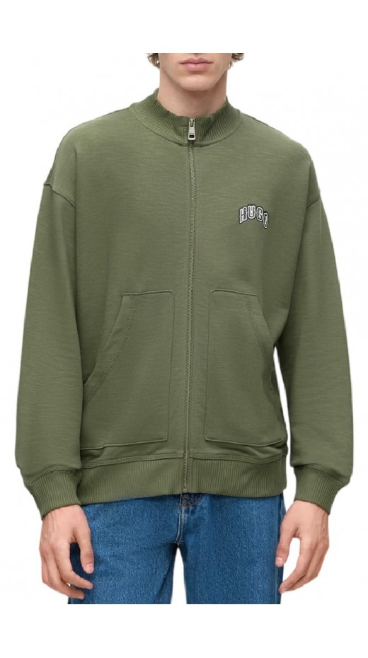 HUGO BOSS NUVOJACK JERSEY SWEATSHIRT ΖΑΚΕΤΑ ΦΟΥΤΕΡ ΑΝΔΡΙΚΗ MILITARY GREEN