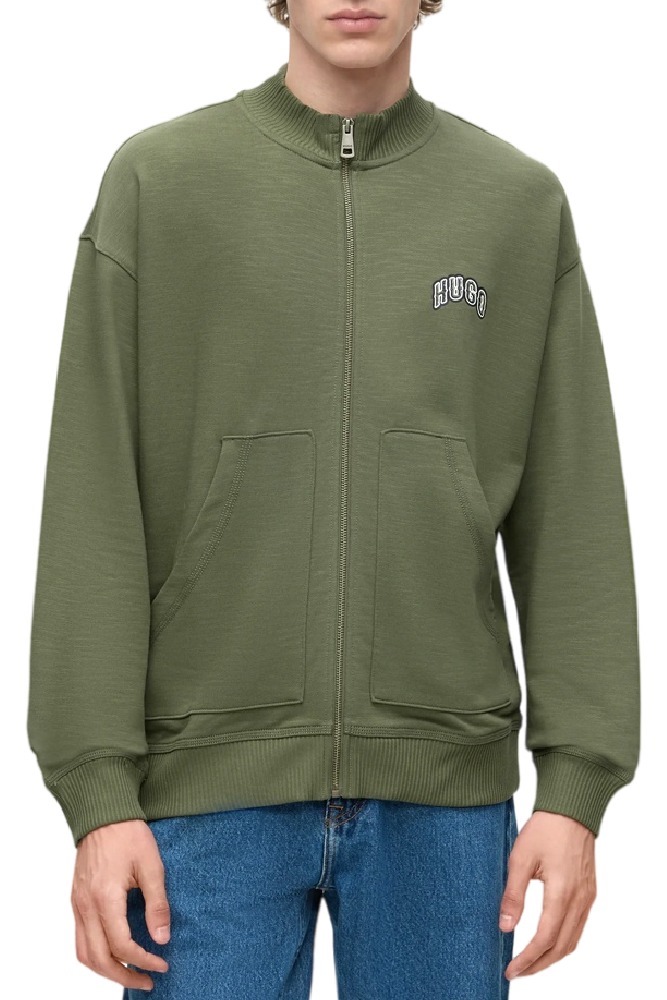 HUGO BOSS NUVOJACK JERSEY SWEATSHIRT ΖΑΚΕΤΑ ΦΟΥΤΕΡ ΑΝΔΡΙΚΗ MILITARY GREEN