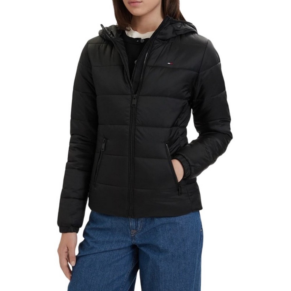 TOMMY JEANS SLIM LW HOODED PADDED JACKET ΜΠΟΥΦΑΝ ΓΥΝΑΙΚΕΙΟ BLACK