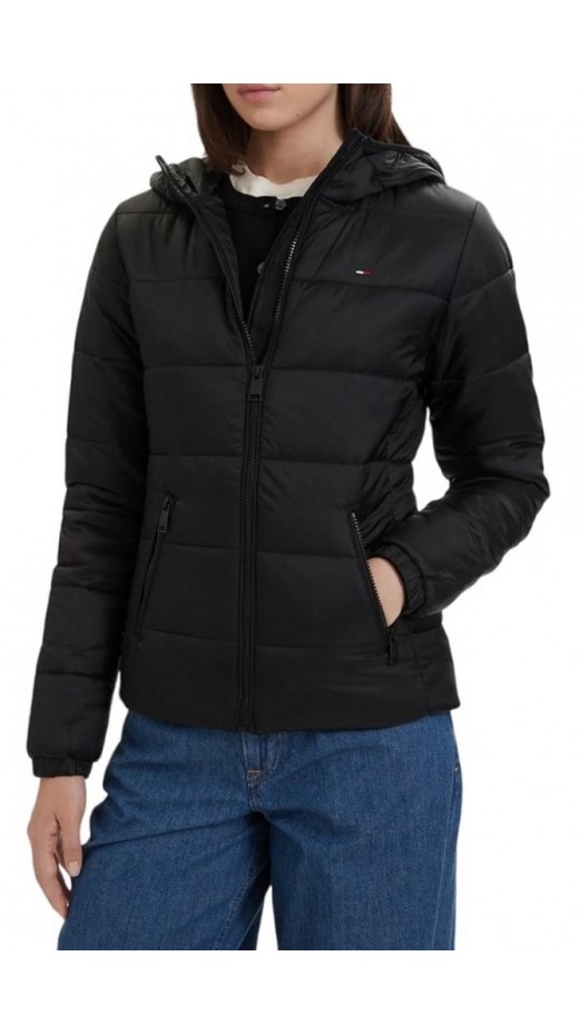TOMMY JEANS SLIM LW HOODED PADDED JACKET ΜΠΟΥΦΑΝ ΓΥΝΑΙΚΕΙΟ BLACK