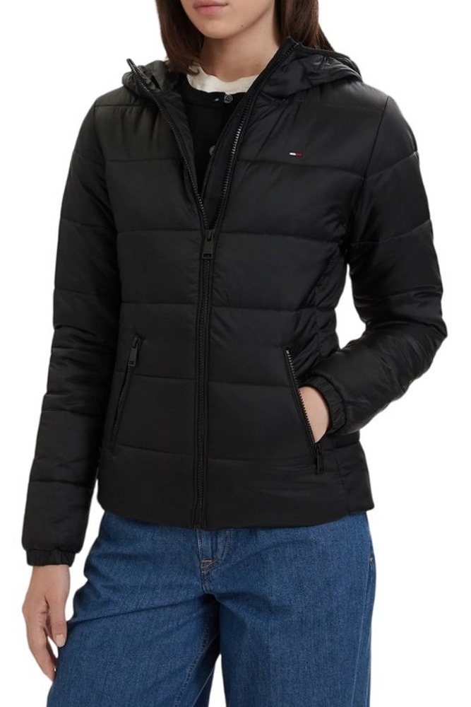 TOMMY JEANS SLIM LW HOODED PADDED JACKET ΜΠΟΥΦΑΝ ΓΥΝΑΙΚΕΙΟ BLACK