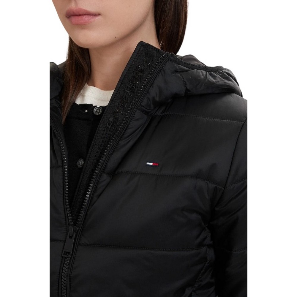TOMMY JEANS SLIM LW HOODED PADDED JACKET ΜΠΟΥΦΑΝ ΓΥΝΑΙΚΕΙΟ BLACK