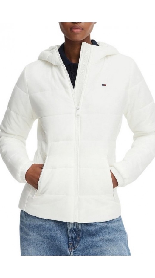 TOMMY JEANS SLIM LW HOODED PADDED JACKET ΜΠΟΥΦΑΝ ΓΥΝΑΙΚΕΙΟ WHITE