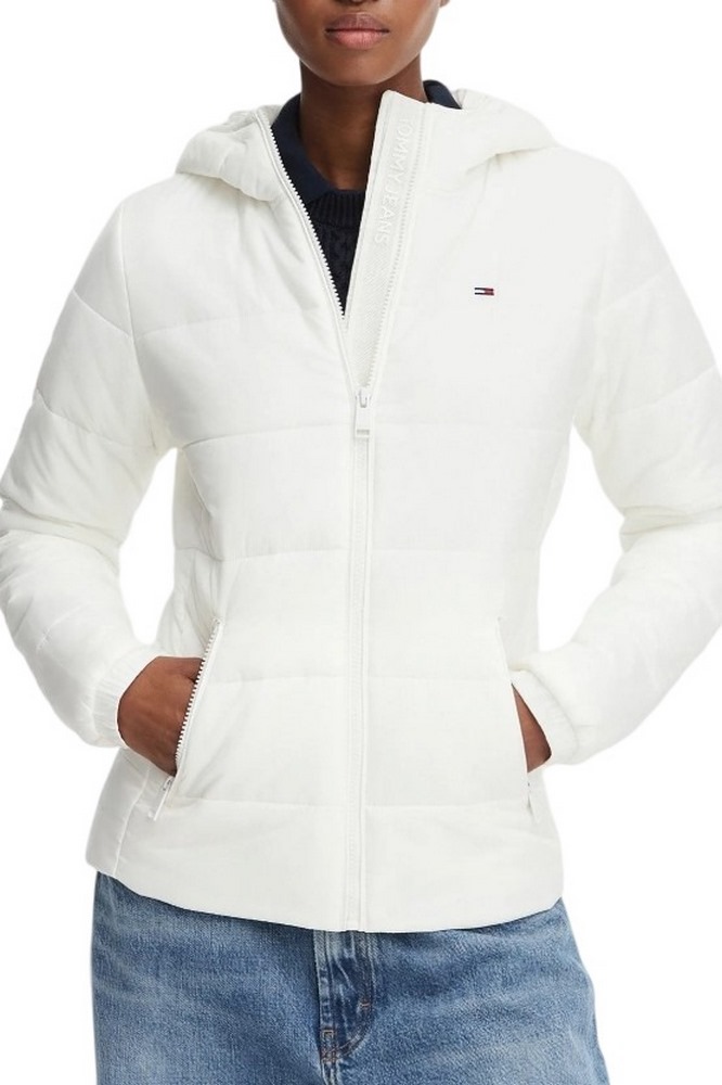 TOMMY JEANS SLIM LW HOODED PADDED JACKET ΜΠΟΥΦΑΝ ΓΥΝΑΙΚΕΙΟ WHITE