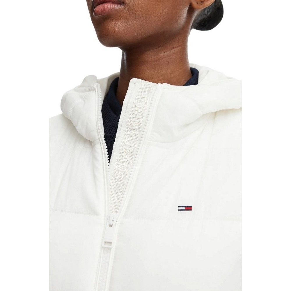 TOMMY JEANS SLIM LW HOODED PADDED JACKET ΜΠΟΥΦΑΝ ΓΥΝΑΙΚΕΙΟ WHITE