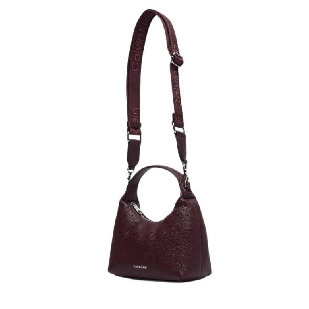 CALVIN KLEIN WEBBING STRAP SMALL BAG ΤΣΑΝΤΑ ΓΥΝΑΙΚΕΙΑ BORDEAUX