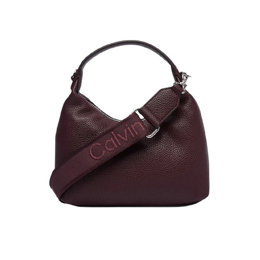 CALVIN KLEIN WEBBING STRAP SMALL BAG ΤΣΑΝΤΑ ΓΥΝΑΙΚΕΙΑ BORDEAUX