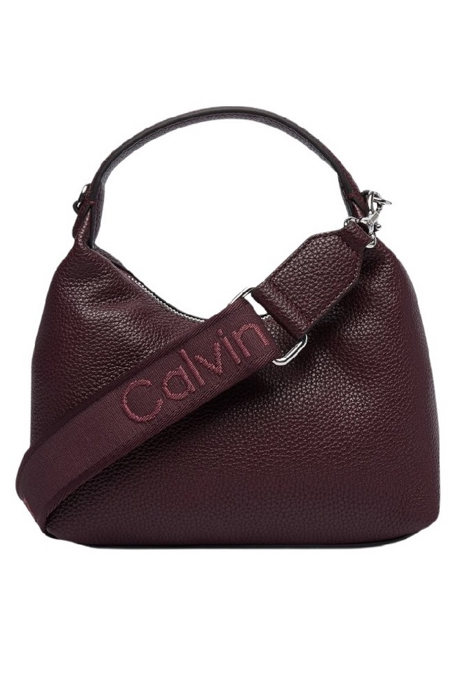 CALVIN KLEIN WEBBING STRAP SMALL BAG ΤΣΑΝΤΑ ΓΥΝΑΙΚΕΙΑ BORDEAUX