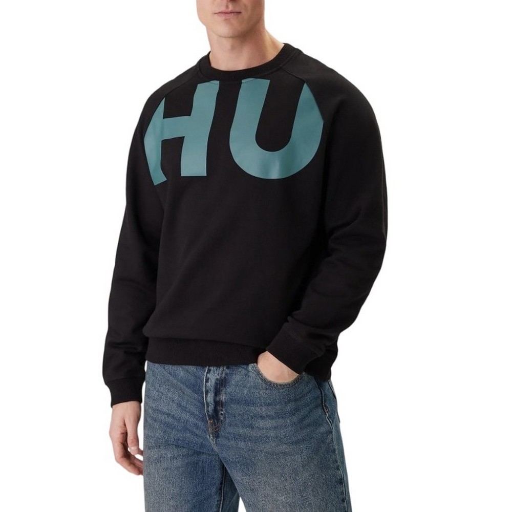 HUGO BOSS SWEATSHIRT NALFCREW ΦΟΥΤΕΡ ΜΠΛΟΥΖΑ ΑΝΔΡΙΚΗ BLACK