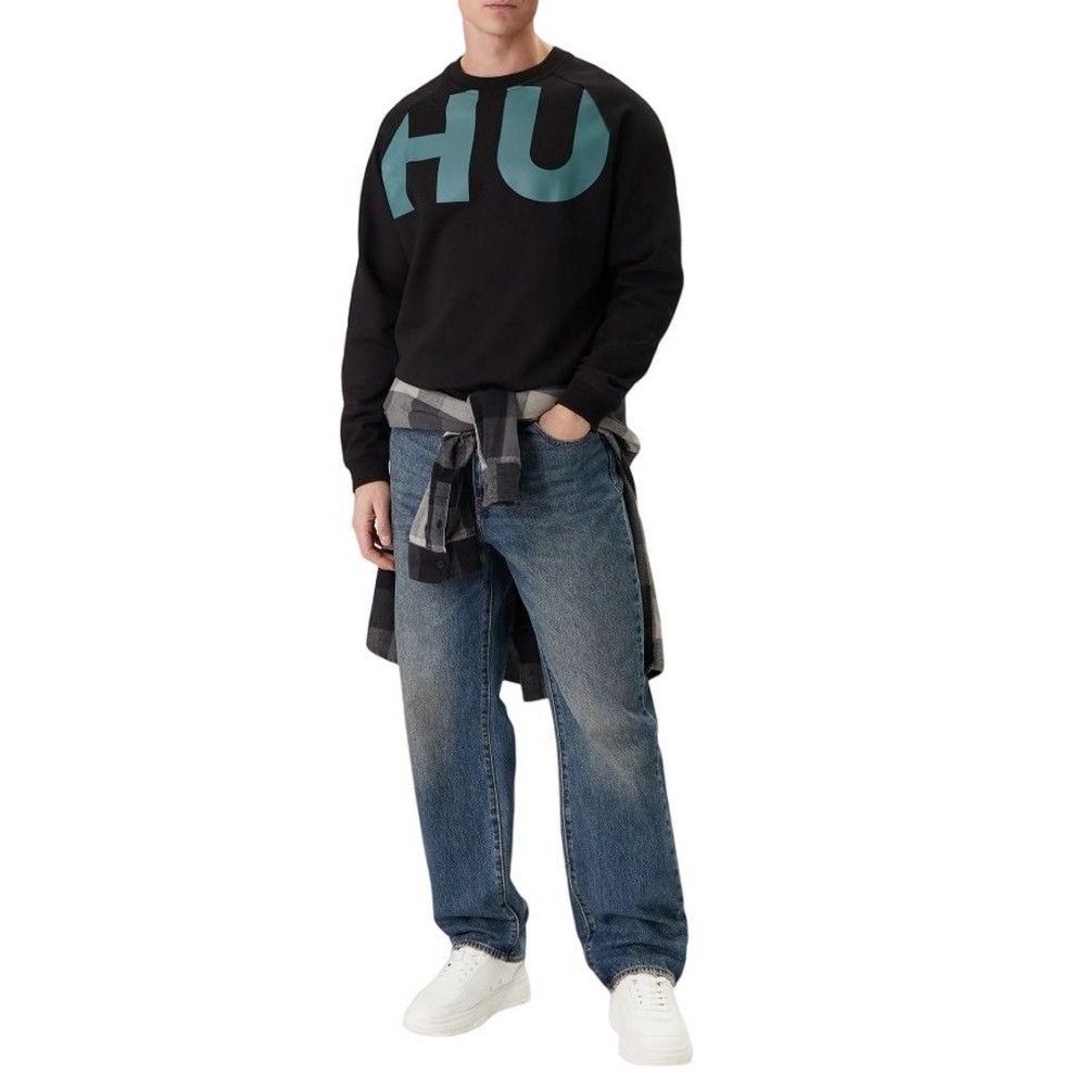 HUGO BOSS SWEATSHIRT NALFCREW ΦΟΥΤΕΡ ΜΠΛΟΥΖΑ ΑΝΔΡΙΚΗ BLACK