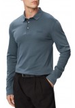 CALVIN KLEIN SLIM SUPIMA LOGO PATCH POLO T-SHIRT ΜΠΛΟΥΖΑ ΑΝΔΡΙΚΗ BLUE GREY