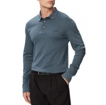 CALVIN KLEIN SLIM SUPIMA LOGO PATCH POLO T-SHIRT ΜΠΛΟΥΖΑ ΑΝΔΡΙΚΗ BLUE GREY