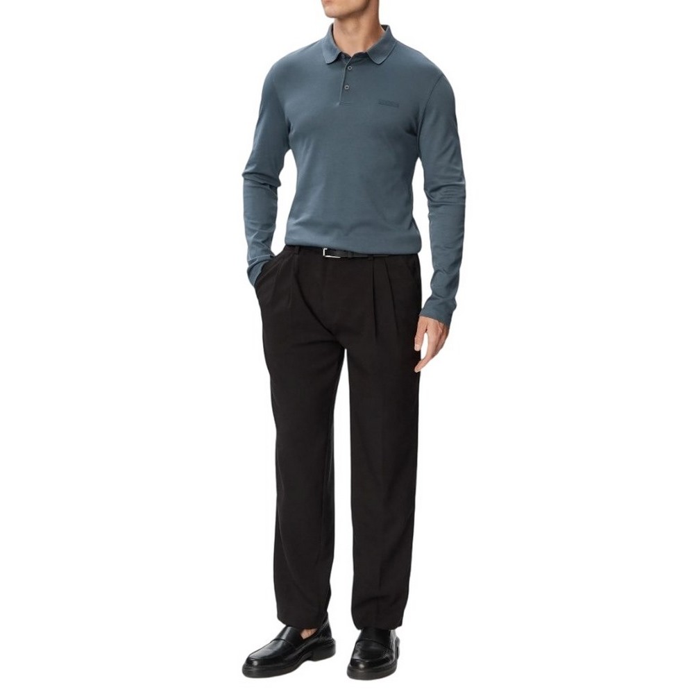 CALVIN KLEIN SLIM SUPIMA LOGO PATCH POLO T-SHIRT ΜΠΛΟΥΖΑ ΑΝΔΡΙΚΗ BLUE GREY